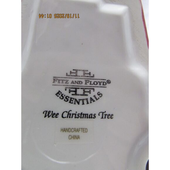 Fitz and Floyd Wee Christmas Tree ceramic with red candle candle holder smiley - Picture 5 of 10